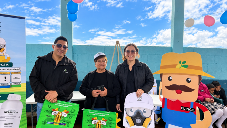 Feria agroecológica bajo el cielo azul